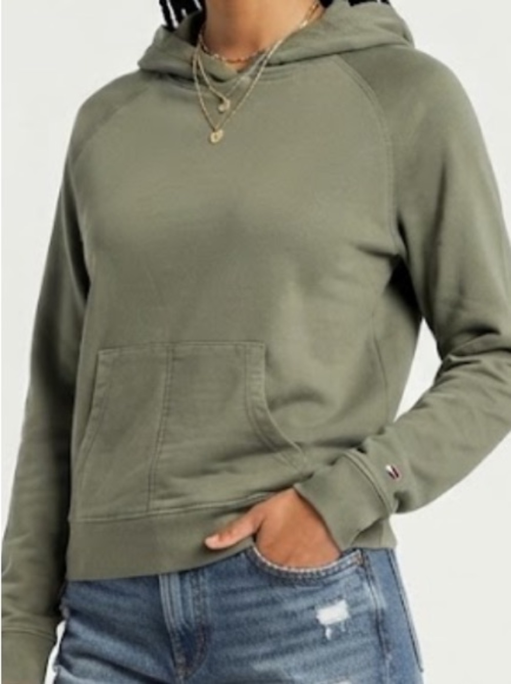 Tommy Hilfiger Women’s Olive Green Pullover Hoodie Size Medium